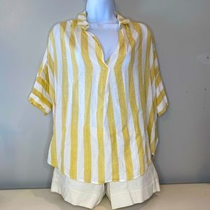Umgee yellow striped tunic shirt